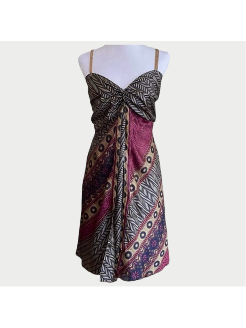 Style Unlimited Gold Blue One Size Dress